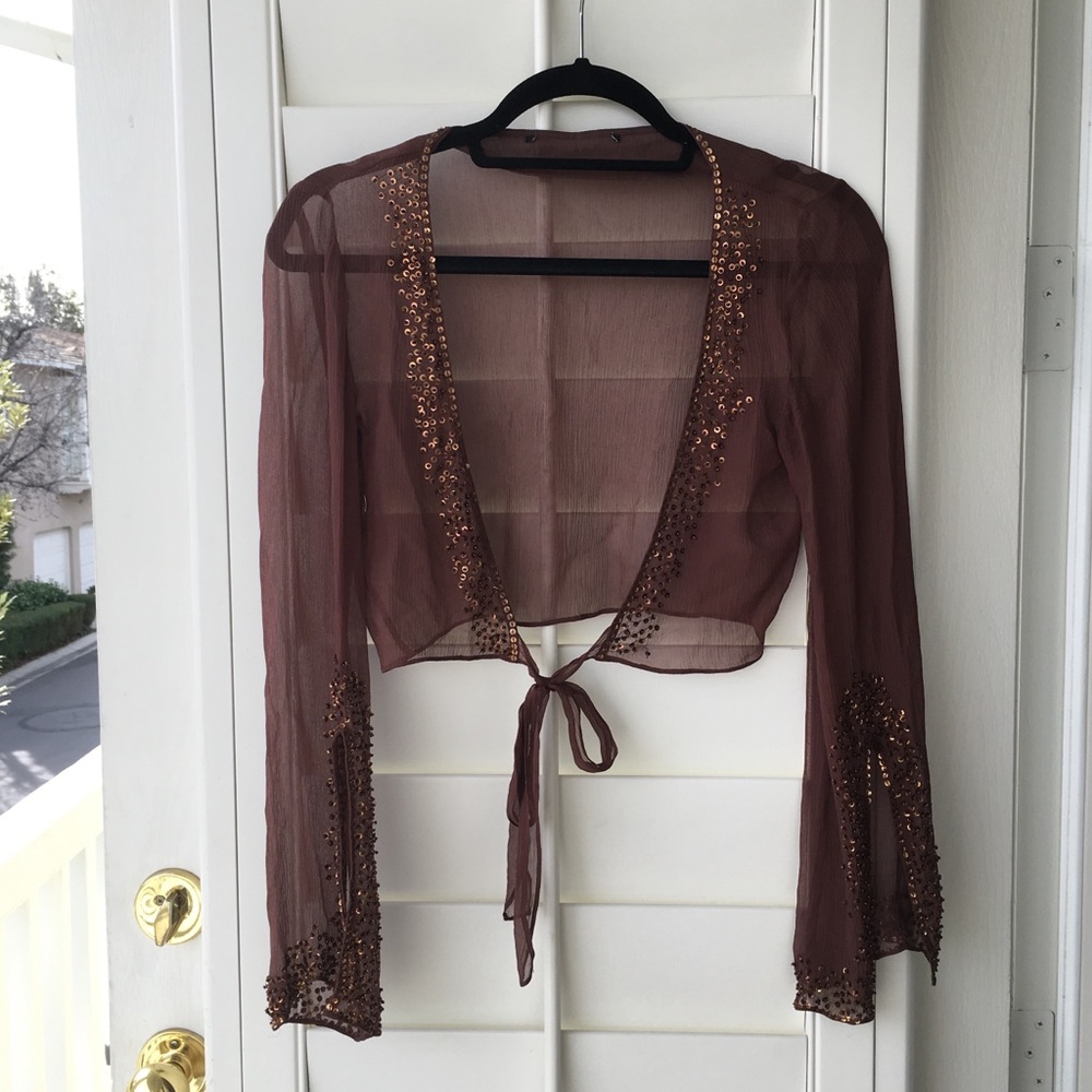⭐️ Sequin chiffon shrug